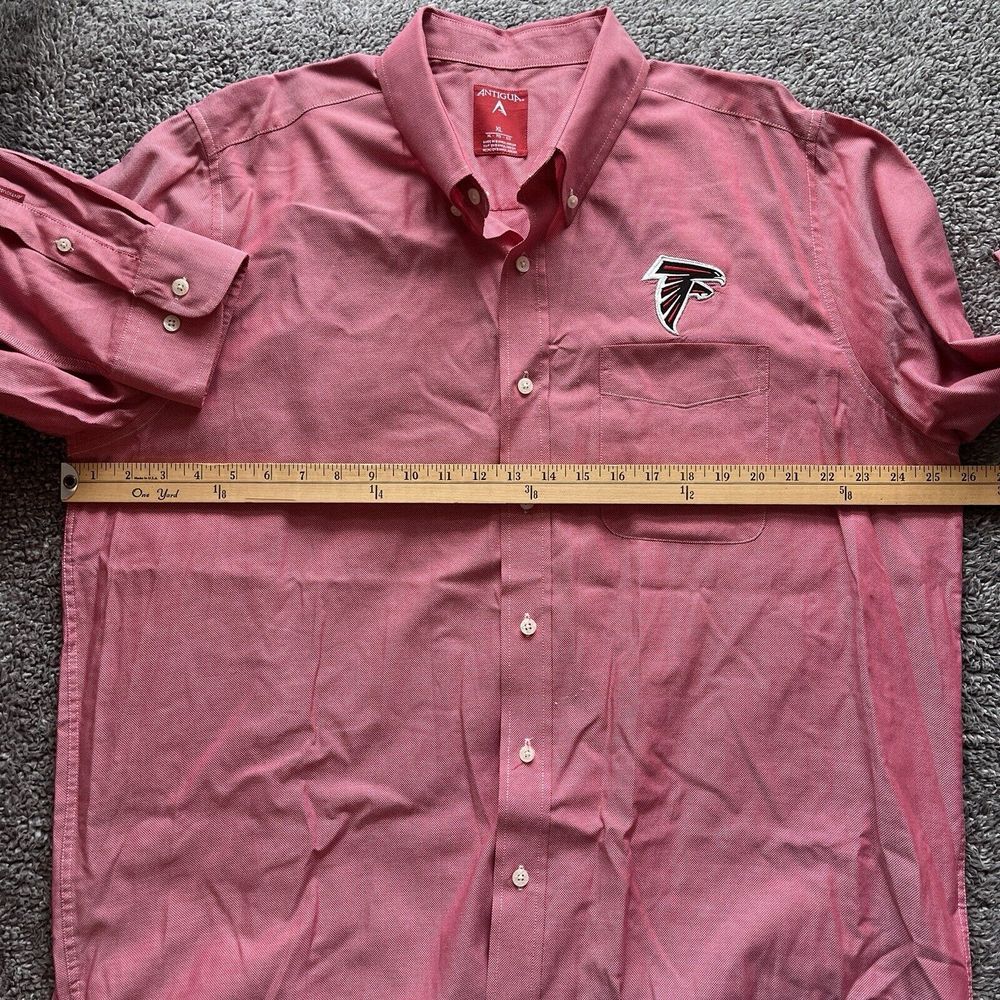 Antigua Atlanta Falcons Red Long Sleeve Button Down Shirt Mens XL - Picture 7 of 8